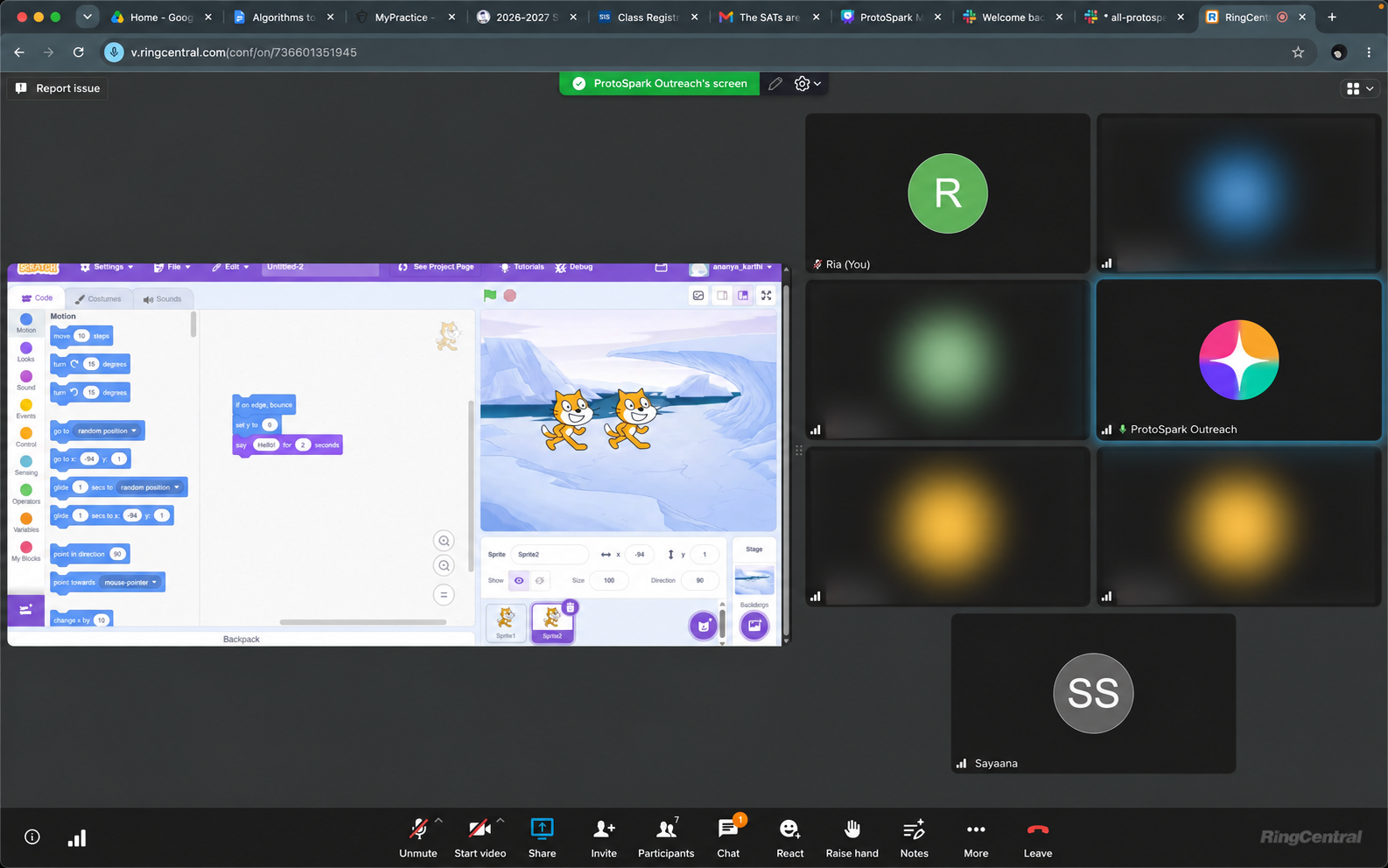 A student Scratch project shared during ProtoSpark Summer Coding Camp 2026